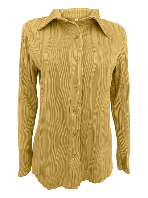 Collared Neck Long Sleeve Shirt